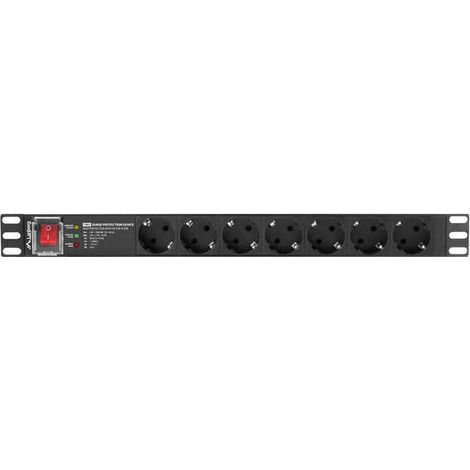 Lanberg PDU 19" 1U 7x Schuko Negro 16A 2m (1/4)