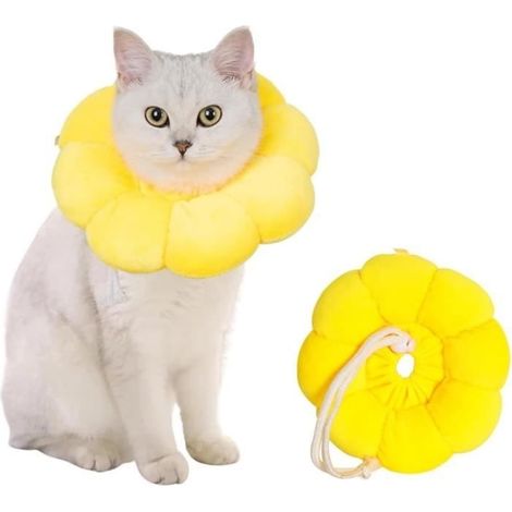 Collerette pour Chat Anti Lechage Collerette pour Chat en Tissu Collerette Chat Souple Rréglable Colerette pour Chat Confortable.L. (1/3)