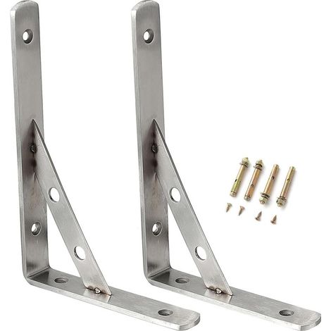 CYRILL – Supports Équerre d’étagère pour Charge Lourde - 300 150m Heavy Duty Support d'étagère en Angle de 90 Degrés Support d'angle Mural - Brace Attelle d'étagère Métal (2 Pièces) (1/5)