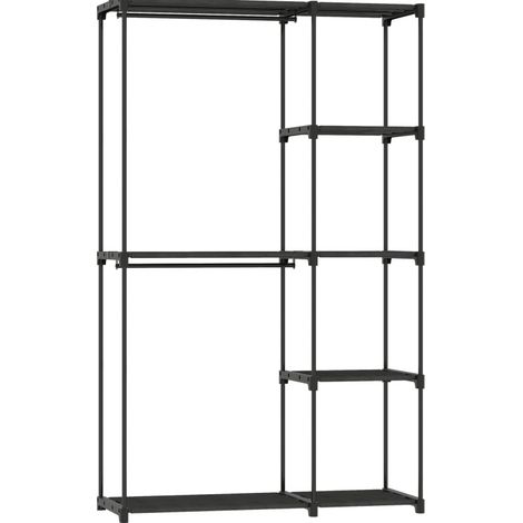 Armario de tela con barra y estantes 111 x 43 x 185 cm negro HOMVRA (1/5)