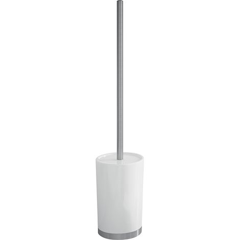 Gedy Petunia scopino wc, Ceramica/Acciaio Inox, Bianco, 9 x 9 x 44,8 (1/2)