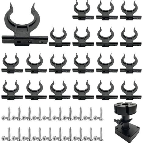 20 Pcs Crochet Universel en ABS pour Sabot de Cuisine, Clip pour Pieds de Plastique et Aluminium, Montage Rapide à Tirette Type Ressorts pour Rampe Mobile, Clips de Fixation Plinthe Cuisine (1/5)