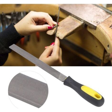 Große 20,3 cm Flachfeile, Handfeile zum Schärfen, Stahlschleifklinge mit Griff zum Schärfen von Messern, Äxten, Metalläxten (feine Zähne) (1/4)