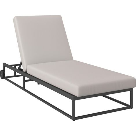 Mömax Gartenliege Berry Hellgrau Outdoorstoff/Metall (1/5)