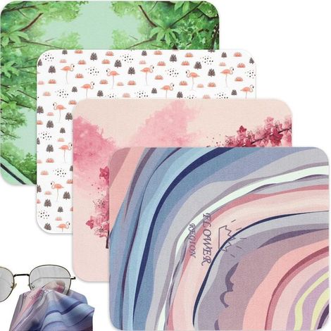 4 Pièces Chiffon, Doux Chiffons de Nettoyage Lunettes en Microfibre lavables et Réutilisables, Chiffons Microfibre de Nettoyage, Essuie Lunettes de Vue,pour Nettoyer Lunettes,Caméras,Tablettes