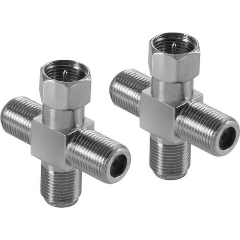 Répartiteur d'antenne en croix pour câble coaxial, câble d'antenne satellite et TV, argent (1/5)