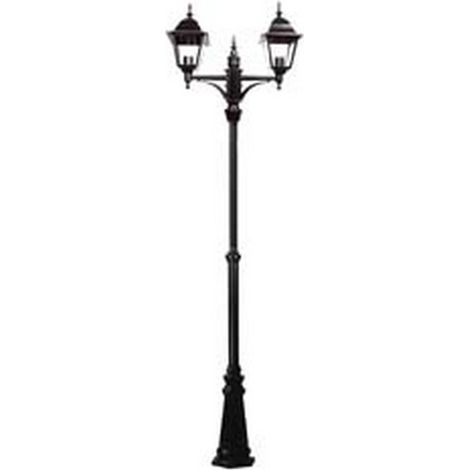 1PZ LAMPIONE 2 LUCI SU PALO MODELLO NEW YORK - 2x100w IP44 cm.230h. colore nero