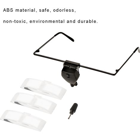 Lunettes de réparation de montres à verre unique, loupe grossissante 1,5x / 2,5x / 3,5x avec éclairage LED (1/5)