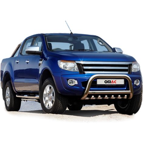 Pare-Buffle Avant Pour Ford Ranger 2015-2019 en Acier Inoxy Argent (1/5)