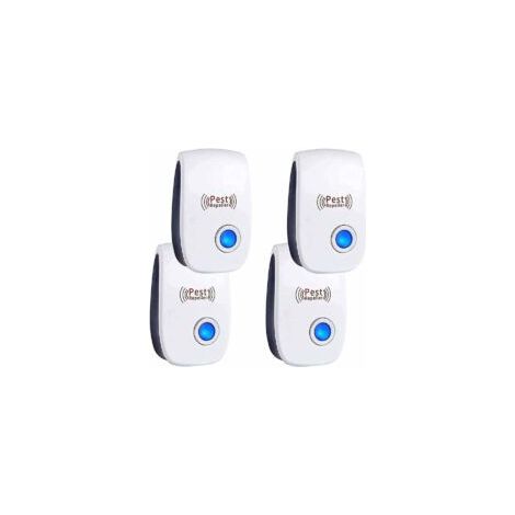 Ultrason Anti Moustique, 4 Pack Ultrason Souris et Rats,Répulsif Ultrason Anti-Rongeurs Insectes & Intérieur Répulsif Électronique Anti Souris, Moustiques, Cafards, Rats, Fourmis, Araignées- Crezuo (1/4)