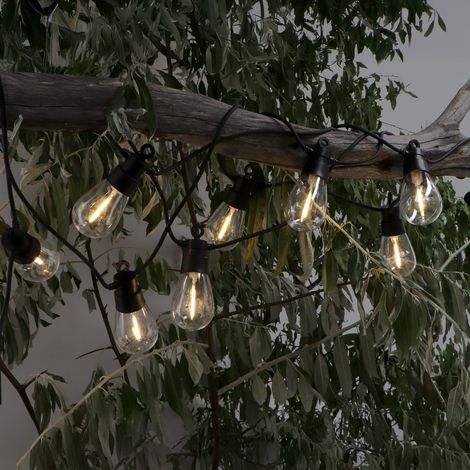 IluminaShop - Guirnalda LED Solar de 10 Bombillas 6,5M Exterior IP54 Sensor Crepuscular  Blanco Calido 2700K (1/5)