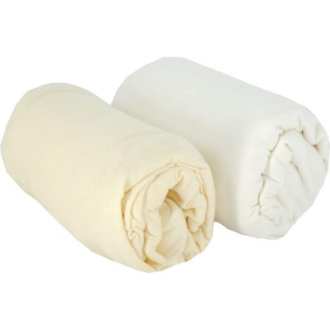 Set of 2 Fitted Sheets 60x120x15cm Oeko-tex Cotton Soft Durable Crib (1/4)