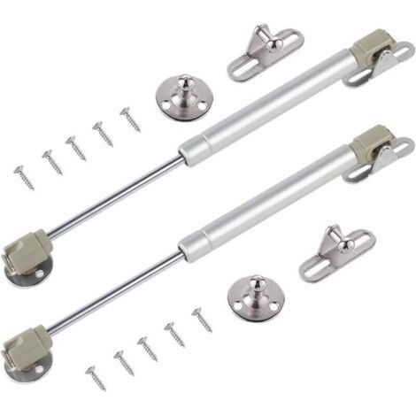 Charnière pour meuble,2 Pièces Verin Meuble Verin Hydraulique de Coffre 40N 270mm Vérins à Gaz Acier Inoxydable Verin Porte Cuisine avec Vis (Argent) (1/4)