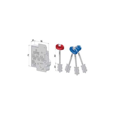 Cœur de remplacement à double embout pour portes blindées 25S - DX (25SXDZBXXXXXS56)