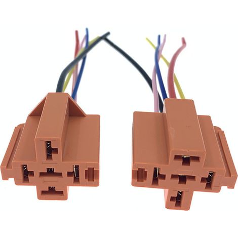 Universeller Kfz-Relaisstecker 80A, 4-polig, 5-poliger Sockel, Bakelit-Optik, Motorrad-Modifikationsstecker und -buchse mit Kabel (1/4)