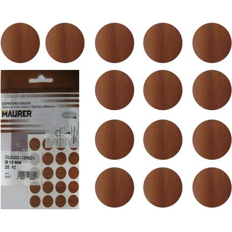 Tapatornillos Adhesivos Cerezo (Blister 20 unidades)