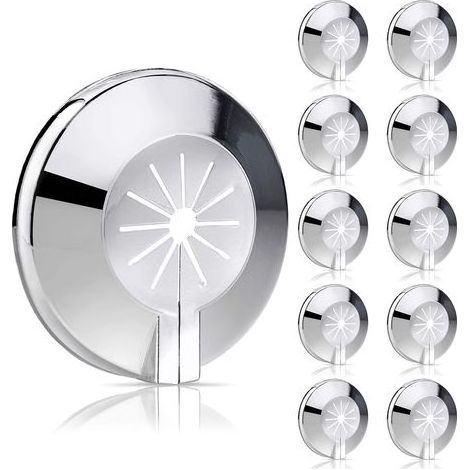 TAISHENGDA – Set mit 10 verchromten Abdeckrosetten für Heizungsrohre – Verschiedene Größen für Rohre von 8 bis 22 mm – Runde Abdeckung – Faltbare Abdeckung – Wasserhahn-Rosette – Schnelle, werkzeuglos (1/5)