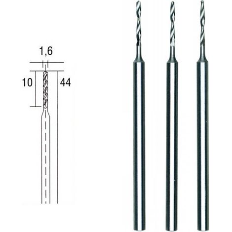 Proxxon – Foret à métaux HSS Ø 1 mm – Lot de 3 forets en acier – Conception un pièce pour concentricité optimale – Longévité accrue