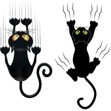 Pegatinas de gato para coche, 2 unidades, divertidas, para decorar ventanas y puertas.