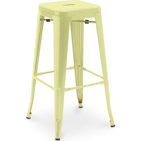 Barhocker - Industriedesign - 76cm - Neuauflage- Stylix Pastellgelb
