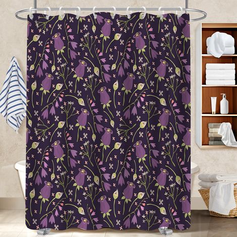 Kit rideau de douche en polyester 180x180 souple protection douche pour baignoire d’angle (1/5)