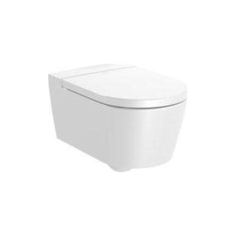 Taza de inodoro suspendido sin tapa con descarga dual 4,5/3L. Rimless® ROUND INSPIRA - ROCA Color: Blanco