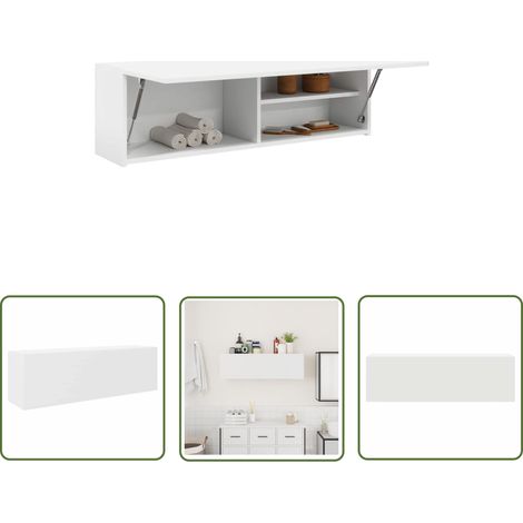 vidaXL Armoire murale de bain blanc 100x25x30 cm bois d'ingénierie (1/5)