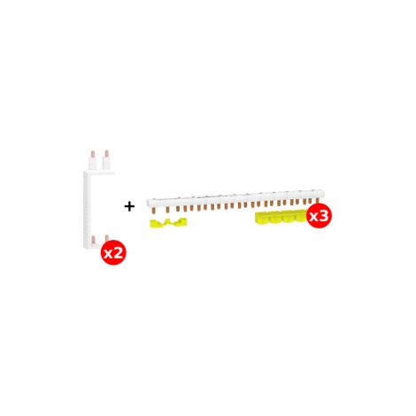 Schneider - LOT RESI9 XP - Spu00e9cial tableau 3 Rangu00e9es - peignes Phase + Neutre - Ru00e9f. : R9PXVx2+R9PXH213x3 (1/2)