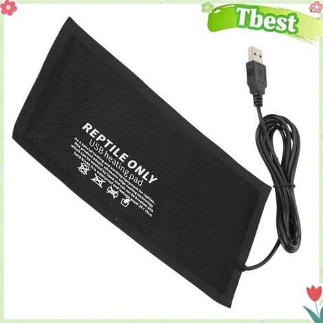 Tbest Coussin chauffant USB Reptile Tissu de fibre de coussin chauffant USB pour reptiles pour reptiles animalerie chauffage Moyen (1/5)