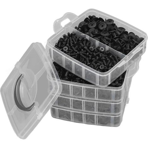 Lot de 900 clips de pare-chocs (5 mm, 6 mm, 6,8 mm et 8,5 mm) pour voiture. Fixation par pression. Rivets à goupille en plastique ABS.