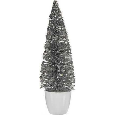 Weihnachtsbaum Krist+ Weiß Silberfarben Silber Kunststoff 10 x 33 x 10 cm
