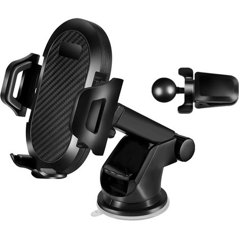 1 Support téléphone voiture, fixation tableau de bord pare-brise grille, ventouse puissante, bras extensible, compatible iPhone Samsung (1/5)