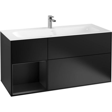 V&B Waschtischunterschrank Wandbeleuchtung Finion 119,6x59,1cm, Rg li bla m Lac, bla m Lac (1/2)