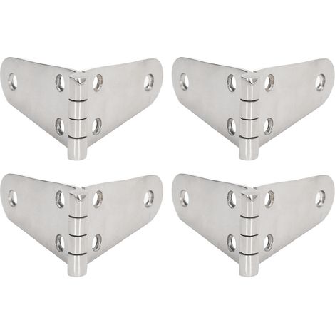 4 charnières de porte en acier inoxydable 316 (qualité marine) pour bateaux, armoires, trappes et camping-cars, fixations à 6 trous (1/5)