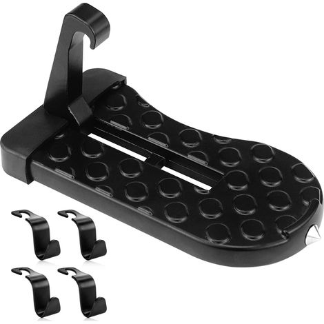 Pedale per portiera auto, pedale con gancio per portiera auto con martello di sicurezza e 4 ganci per accesso al tetto di auto SUV (carico massimo 250 kg)