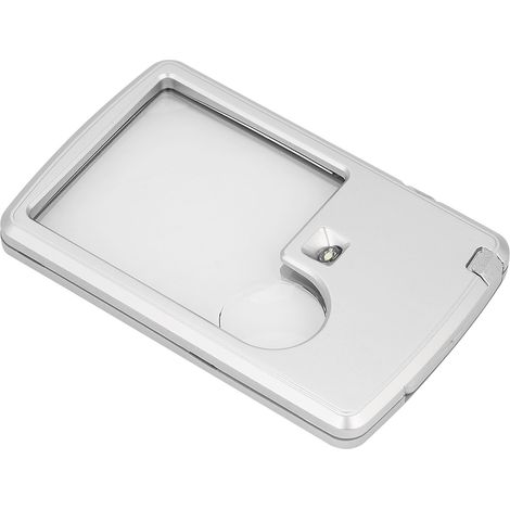 Loupe de poche avec éclairage LED, loupe intégrée à une pochette, lentilles 3x et 6x, étui en cuir (1/5)