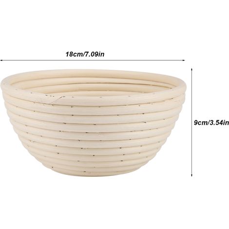 Runder Brotteig-Gärkorb aus Rattan im europäischen Stil, 18 x 9 cm (1/5)