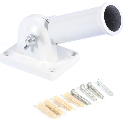 Wall Mount Adjustable Holder Bracket Stainless Steel Flag Pole Windsock Base with Screws