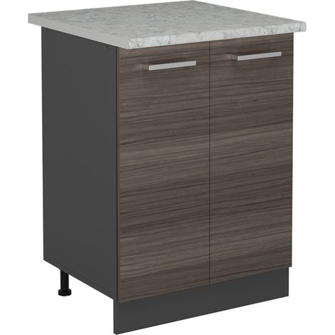 Meuble bas de cuisine R-Line, Gris noble, 60cm PT Marbre, Vicco