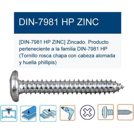 tornillo r-chapa din 7981hp alomada ph3 5,5x22 12x7-8 t8155022 (caja 2.5 unidades)