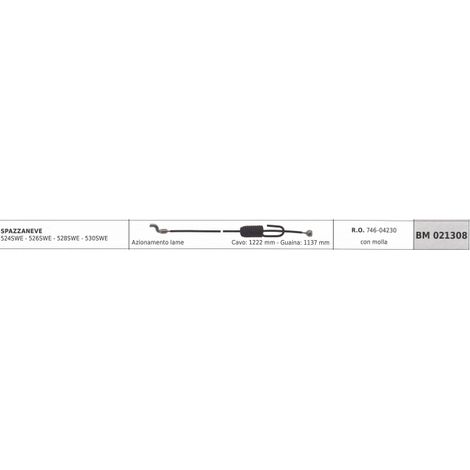 Cavo azionamento lame MTD spazzaneve 524SWE 526SWE cavo 1222 mm guaina 1137 mm