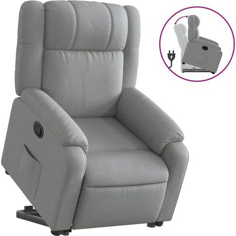 Fauteuil inclinable en tissu gris clair (1/5)
