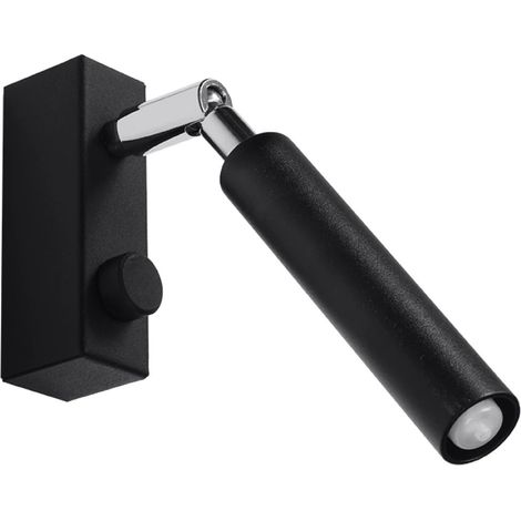 Aplique de pared Koin negro, 1 luz (1/4)
