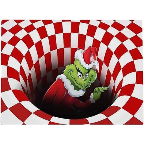 Paillasson de Noël Grinch antidérapant, effet 3D, décoration de Noël pour la maison, cadeau (1/3)