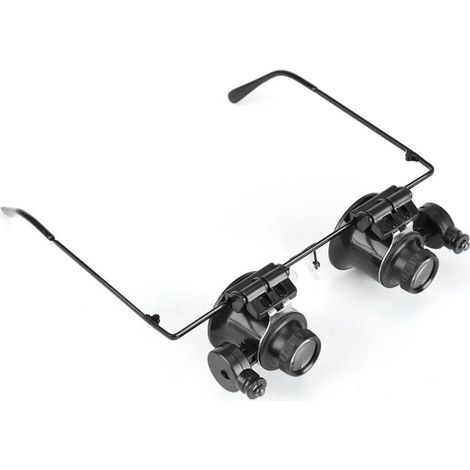 Professional Magnifying Glasses Jeweler Loupe Tool Clock Repair Working Glasses 20X Magnifying LED Light Lens Magnifier for Jeweler, Watchmaker, Coin and Stamp Connoisseur