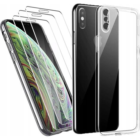 iPhone X/XS Hülle + 3x 9H TPU-Schutzglas-Set