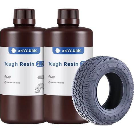 Resina per stampa 3D, ad alta resistenza, per stampa di precisione, 2 kg, grigia. (1/2)