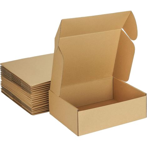 Small Shipping Box 12 x 9 x 4 cm Pack of 20 Folding Shipping Boxes for Postal Mail, Candles or Gift, Brown (1/5)