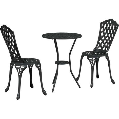 Maison Exclusive - Set Bistro da Giardino 3 pcs Nero Alluminio