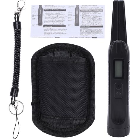 Handheld Metal Detector, 360° Detection Pinpointer with LCD Screen, LED Light, Sound and Vibration Alert for Gold Silver Copper, Portable Detector for Kids Adults Black